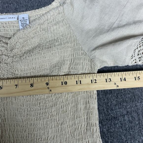 Sincerely Jules Dress Womens Small Smocked Cottagecore Boho Peasant Western Mini - Picture 6 of 7